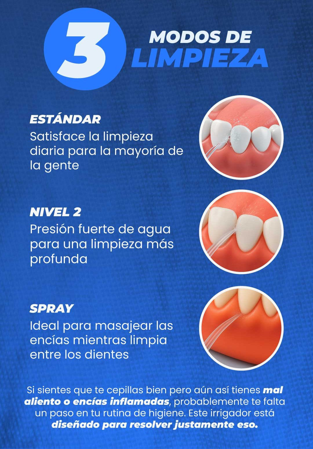 NuvoraClean™ – Irrigador Bucal Inteligente + GRATIS 4 Boquillas intercambiables