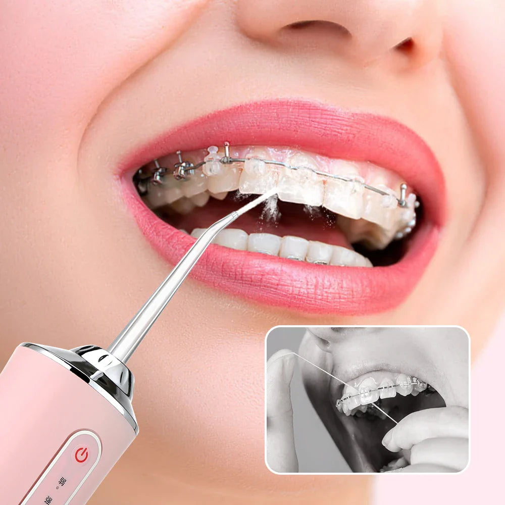 NuvoraClean™ – Irrigador Bucal Inteligente + GRATIS 4 Boquillas intercambiables