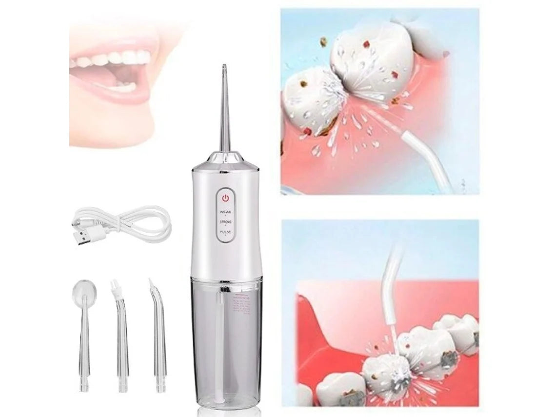 NuvoraClean™ – Irrigador Bucal Inteligente + GRATIS 4 Boquillas intercambiables